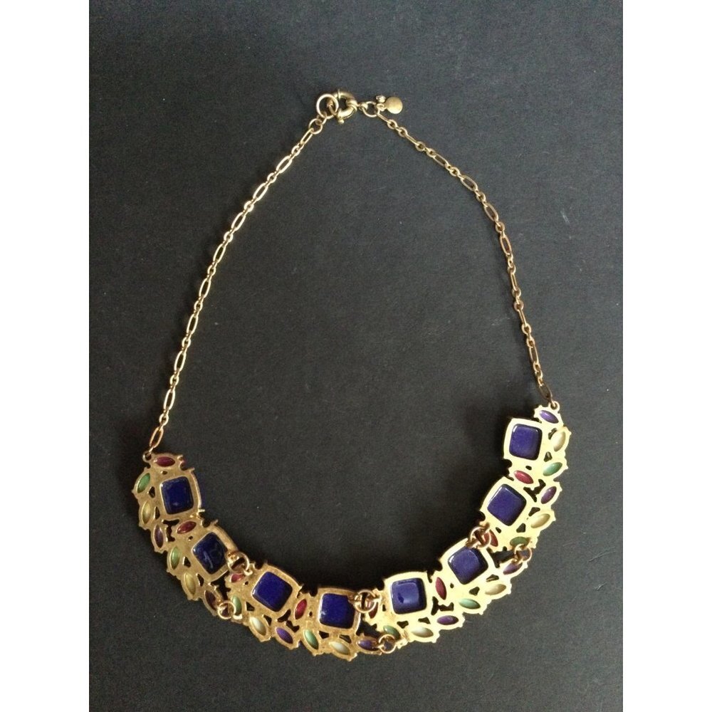 J. Crew Multicolor Gemstone Statement Necklace Sp… - image 4